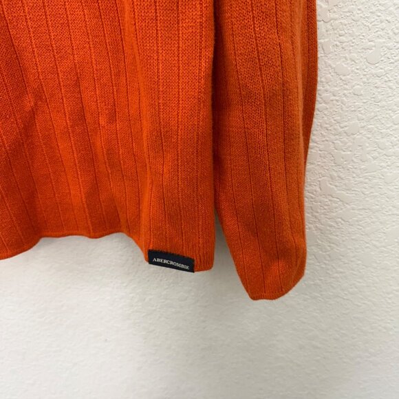VTG Abercrombie Fitch A-1892 Orange Knit Y2K Style Pullover Sweater Mens size XL - Picture 3 of 8